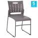 Flash Furniture 5-RUT-2-GY-BK-GG Hercules Series Stacking Chair, 881 lb. weight capacity, gray plastic seat and back, black metal frame, set of 5 1 image