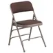 Flash Furniture AW-MC309AF-BRN-GG Hercules Series Folding Chair, Black Patterned Fabric, Curved, Triple Braced, Double Hinged, Metal 1 image