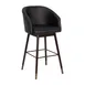 Flash Furniture AY-1928-30-BK-GG Margo Bar Stool – 30" Height, Black Leather, Beech Legs, Bronze Accents, MidBack 1 image