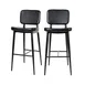 Flash Furniture AY-S01-BK-GG Kenzie Barstool – 31" Seat Height, Mid-Back, Black Upholstered, Footrest, Iron Frame 1 image