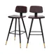 Flash Furniture AY-S02-BR-GG Kora Barstool, 29-3/4" Seat, Brown Seat & Back, Footrest, Powdered Frame, Gold Legs 1 image
