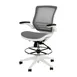 Flash Furniture BL-LB-8801X-D-GR-WH-GG Waylon Drafting Swivel Chair, 42.5-50" Adjustable Height, Mesh Back & Seat, Padded Arms 1 image