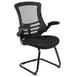 Flash Furniture BL-X-5C-GG Black Restaurant Chair, 250 lb, Mesh Back, Lumbar Support, Padded Arms 1 image