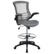 Flash Furniture BL-X-5M-D-DKGY-GG Swivel Drafting Chair, 43-1/4 to 50-3/4 Height, 250 lb, Dark Gray, Mesh Back, Padded Arms 1 image
