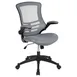 Flash Furniture BL-X-5M-DKGY-GG Mid-Back Swivel Task Chair, 250 lb, Dark Gray, Mesh Back, Padded Arms 1 image