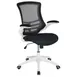 Flash Furniture BL-X-5M-WH-BK-GG Mid-Back Swivel Task Chair, 250 lb, Mesh Back, Padded Arms, Fabric Upholstery 1 image