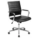 Flash Furniture BT-20595M-1-BK-GG Hansel Executive Swivel Chair, 250 lb. weight capacity, LeatherSoft upholstery, black, mid-back ribbed design, chrome base 1 image