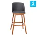 Flash Furniture CH-192162X000PU-30-GY-GG Julia Bar Stool, 30" Seat Height, 300 lb, Armless, LeatherSoft, Gray 1 image