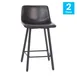 Flash Furniture CH-212069-24-BK-GG Caleb Bar Stool, 24" Seat Height, 300 lb, LeatherSoft Upholstery, Black 1 image