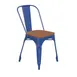 Flash Furniture CH-31230-BL-PL1T-GG Perry Stacking Side Chair, 500 lb, Blue, Teak Poly Resin Wood Seat, Galvanized Steel Frame 1 image