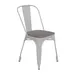 Flash Furniture CH-31230-WH-PL1G-GG Perry Stacking Side Chair, 500 lb, White, Gray Poly Resin Seat, Steel Frame 1 image