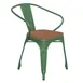 Flash Furniture CH-31270-GN-PL1T-GG Luna Armchair, 500 lb. Weight Capacity, Green Teak Poly Resin Wood, Galvanized Steel 1 image