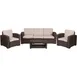 Flash Furniture DAD-SF-113R-CBN-GG 4-Piece Patio Set, Faux Rattan, Chocolate Brown, All-Weather Resin Frame 1 image