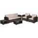 Flash Furniture DAD-SF-113RS-CBN-GG 5-Piece Patio Set, Faux Rattan, Chocolate Brown, All-Weather Resin Frame 1 image