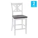 Flash Furniture ES-STBN1-24-WH-2-GG Gwendolyn Bar Stool 2‑Set, Counter Height, 225 lb, Criss‑Cross Wood, White 1 image