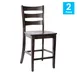 Flash Furniture ES-STBN5-24-GY-2-GG Liesel Bar Stool – Counter, 225 lb, Ladder Back, Seat, Gray Walnut, Set 2 1 image