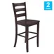 Flash Furniture ES-STBN5-29-GY-2-GG Liesel Bar Stool Set of 2, Bar Height, 225 lb, Ladder Back, Gray Walnut 1 image