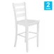 Flash Furniture ES-STBN5-29-WH-2-GG Liesel Bar Stool, 225 lb, Ladder Back, Wood Seat, White Wash, Set of 2 1 image