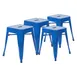 Flash Furniture ET-BT3503-18-BL-GG - 18" Backless Stackable Metal Bar Stools, Royal Blue, 250lb, Set of 4 1 image