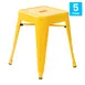 Flash Furniture ET-BT3503-18-YL-GG Kai Stools, 18" Height, 250lb Capacity, Stackable, Yellow, Metal, 4‑Pack 1 image
