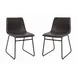 Flash Furniture ET-ER18345-18-GY-BK-GG Mid-Back Dining Chair, 250 lb, LeatherSoft, Dark Gray, Black Frame, Set of 2 1 image