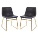 Flash Furniture ET-ER18345-18-GY-GG Mid-Back Dining Chair, 250 lb., LeatherSoft, Dark Gray, Gold Frame, Set of 2 1 image