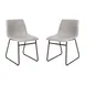 Flash Furniture ET-ER18345-18-LG-BK-GG Steamer Dining Chair Set of 2, 250 lb, LeatherSoft Upholstery, Black Frame, Light Gray 1 image