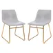 Flash Furniture ET-ER18345-18-LG-GG Mid-Back Steamer Dining Chair, 250 lb, LeatherSoft Light Gray, Gold Frame, Set of 2 1 image