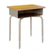 Flash Furniture FD-DESK-GY-MPL-GG Billie Student Desk, 24W x 18D, Adjustable Height, High Pressure Laminate Top, Powder Coated Steel Frame 1 image