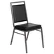Flash Furniture FD-LUX-SIL-BK-V-GG Hercules Series Stacking Chair, 600 lb. Capacity, Black Vinyl Upholstered Back and Seat, Silver Vein Metal Frame 1 image