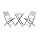 Flash Furniture FV-FWA085-BLK-WHT-GG Rouen 3-Piece Round Commercial Grade Foldable French Bistro Set with PE Rattan and Black Steel Frames 1 image