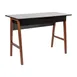 Flash Furniture GC-MBLK60-BK-WAL-GG Computer Desk, Black Laminate Top, Walnut Finish A-Frame Base, Divided Storage Drawer 1 image