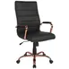 Flash Furniture GO-2286H-BK-RSGLD-GG Whiteney Executive Office Chair, 39-1/4" to 43" Adjustable, 250 lb, LeatherSoft Upholstery, Rose Gold Padded Arms 1 image