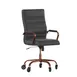 Flash Furniture GO-2286H-BK-RSGLD-RLB-GG Whiteney Executive Office Chair, 39-1/4 to 43 Height, 250 lb, LeatherSoft Upholstery, Rose Gold Padded Arms 1 image