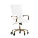 Flash Furniture GO-2286H-WH-GLD-RLB-GG Whiteney Executive Swivel Office Chair, 39-1/4 to 43in Height, 250 lb Capacity, LeatherSoft Upholstery, Gold Base 1 image