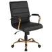 Flash Furniture GO-2286M-BK-GLD-GG Whitney Executive Office Chair, 37-40.75" Height, 250 lb, LeatherSoft, Black, Gold Base 1 image