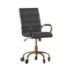 Flash Furniture GO-2286M-BK-GLD-RLB-GG Camilia Executive Swivel Office Chair, 37-40.75" Height, 250 lb, LeatherSoft, Black, Gold Base 1 image