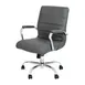 Flash Furniture GO-2286M-GR-GG Whitney Executive Swivel Office Chair, 37-40.75" Height, 250 lb, Gray LeatherSoft, Padded Arms 1 image
