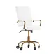 Flash Furniture GO-2286M-WH-GLD-RLB-GG Camilia Executive Swivel Office Chair, 37-40.75" Height, 250 lb, LeatherSoft, White/Gold 1 image