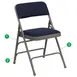 Flash Furniture HA-MC309AF-NVY-GG Hercules Series Navy Folding Chair, 300 lb, Fabric Upholstered, Gray Powder Coat 1 image