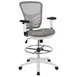 Flash Furniture HL-0001-1CWHITE-LTGY-GG Tyler Drafting Chair, 23.5-31.5" Adjustable Seat Height, 250 lb Capacity, White Frame, Light Gray Mesh 1 image