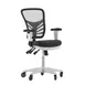 Flash Furniture HL-0001-WH-BK-RLB-GG Nicholas Mid-Back Swivel Task Chair, 37-44.25in Height, 300 lb, Mesh Back, Padded Arms 1 image