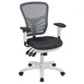 Flash Furniture HL-0001-WH-DKGY-GG Nicholas Swivel Task Chair, 37-44.25in Height, 300lb Capacity, Mesh Back, Padded Arms 1 image