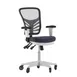 Flash Furniture HL-0001-WH-DKGY-RLB-GG Nicholas Swivel Task Chair, 37-44.25in Height, 300 lb Capacity, Mesh Back, Padded Arms 1 image