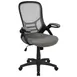 Flash Furniture HL-0016-1-BK-GY-GG Porter Swivel Office Chair, 40-1/4 to 44in Height, 250 lb Capacity, Mesh Back, Padded Arms 1 image