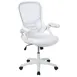 Flash Furniture HL-0016-1-WH-WH-GG Porter Swivel Office Chair, 250 lb, White, Mesh Back, Padded Arms 1 image