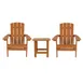 Flash Furniture JJ-C14501-2-T14001-TEAK-GG Adirondack Chair Set, 2 Chairs, 1 Square Side Table, Teak Finish, Polystyrene Frame 1 image