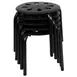 Flash Furniture LE-S2-BLACK-GG Stacking Bar Stool 5-Set, 11-1/2" Height, 198 lb., Black Polycarbonate Seat, Caps 1 image