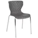 Flash Furniture LF-7-07C-GRY-GG Lowell Stackable Chair, 265 lb, Plastic Back & Seat, Chrome Frame, Gray 1 image