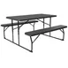 Flash Furniture RB-EBB-1470FD-GG Insta-Fold Rectangular Picnic Table & Benches, 53.75x58.25, 661 lbs, Black Wood Grain Plastic Top, Steel Frame 1 image